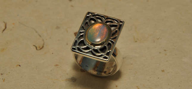 argento, oro e opale  | anelli in argento